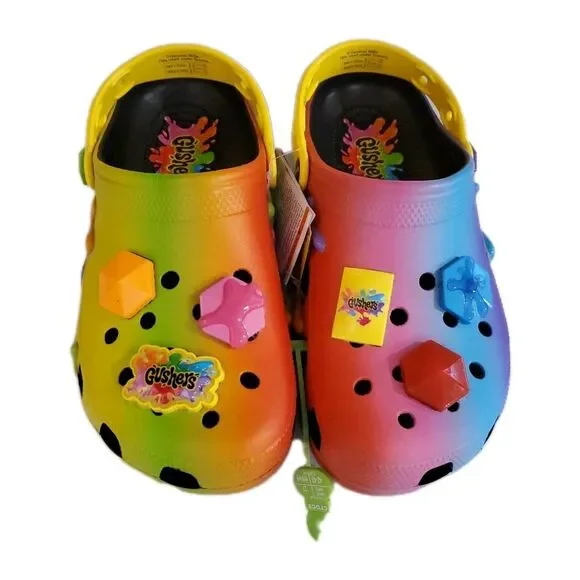Crocs Gushers Classic Clog 211487 with Jibbitz Unisex Men's 9 Womans 11 NWT
